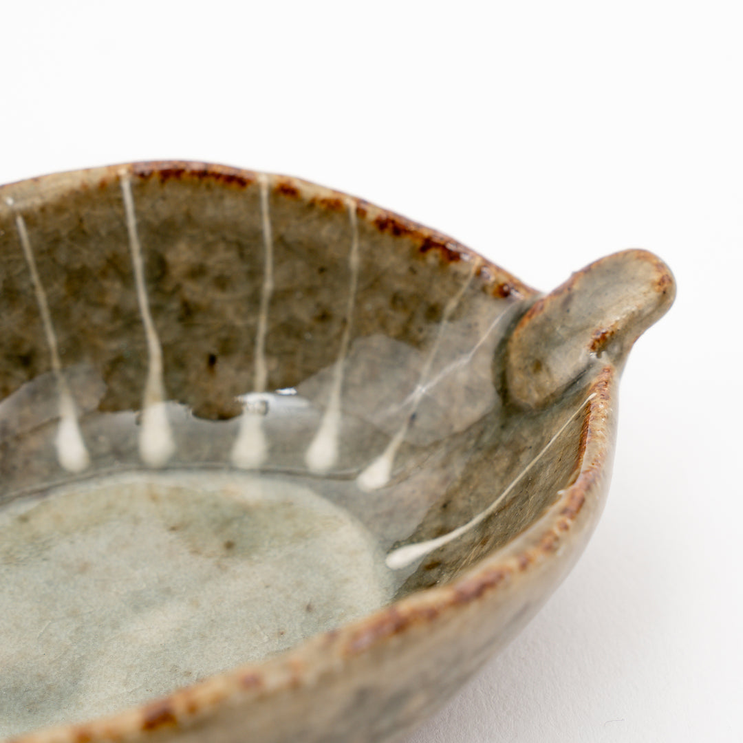 Handmade Olive Green Small Kobachi Bowl with Handle