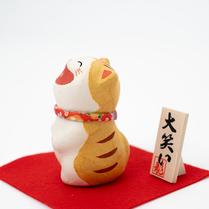 Japanese washi paper big laughing cat ornament
