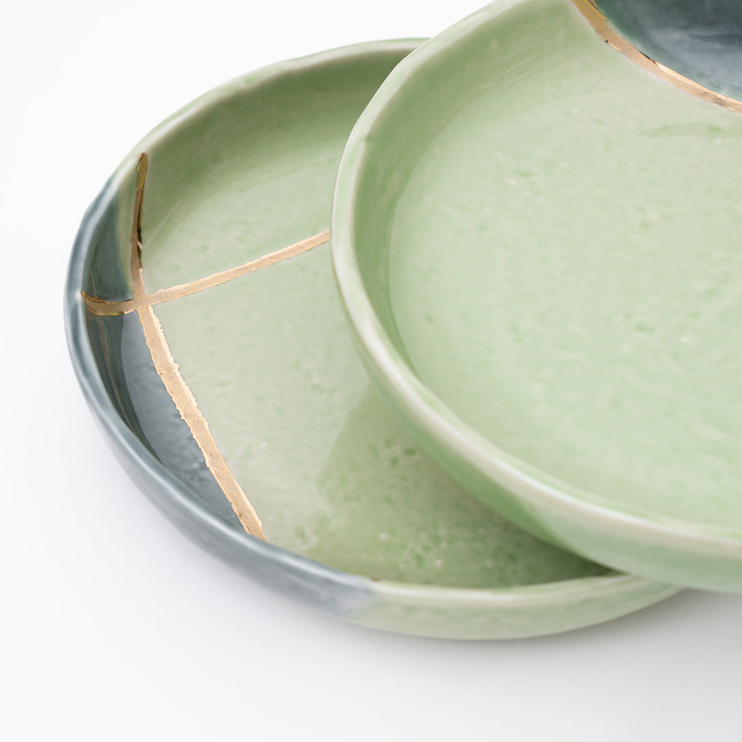 Golden Line Celadon Shallow Bowl