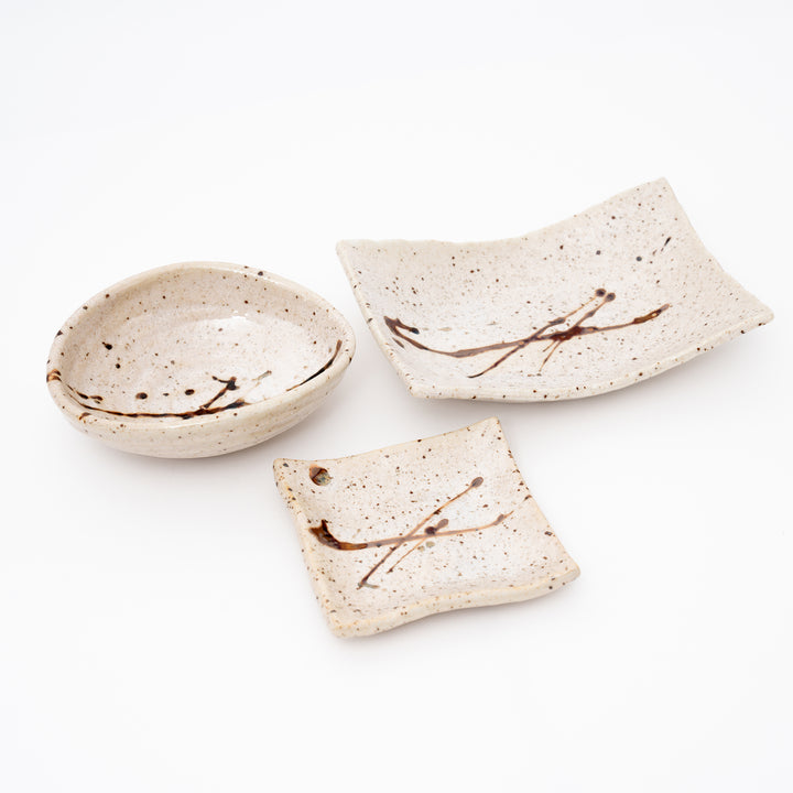 Handmade Mino Ware Splatter Plate | Bowl