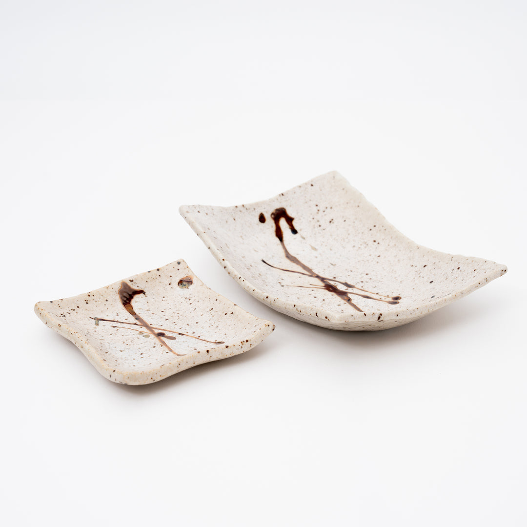 Handmade Mino Ware Splatter Plate | Bowl