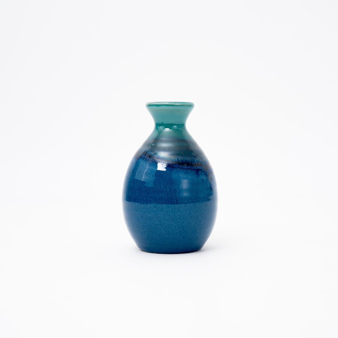 Handmade Tenmoku Blue Glaze Sake Set