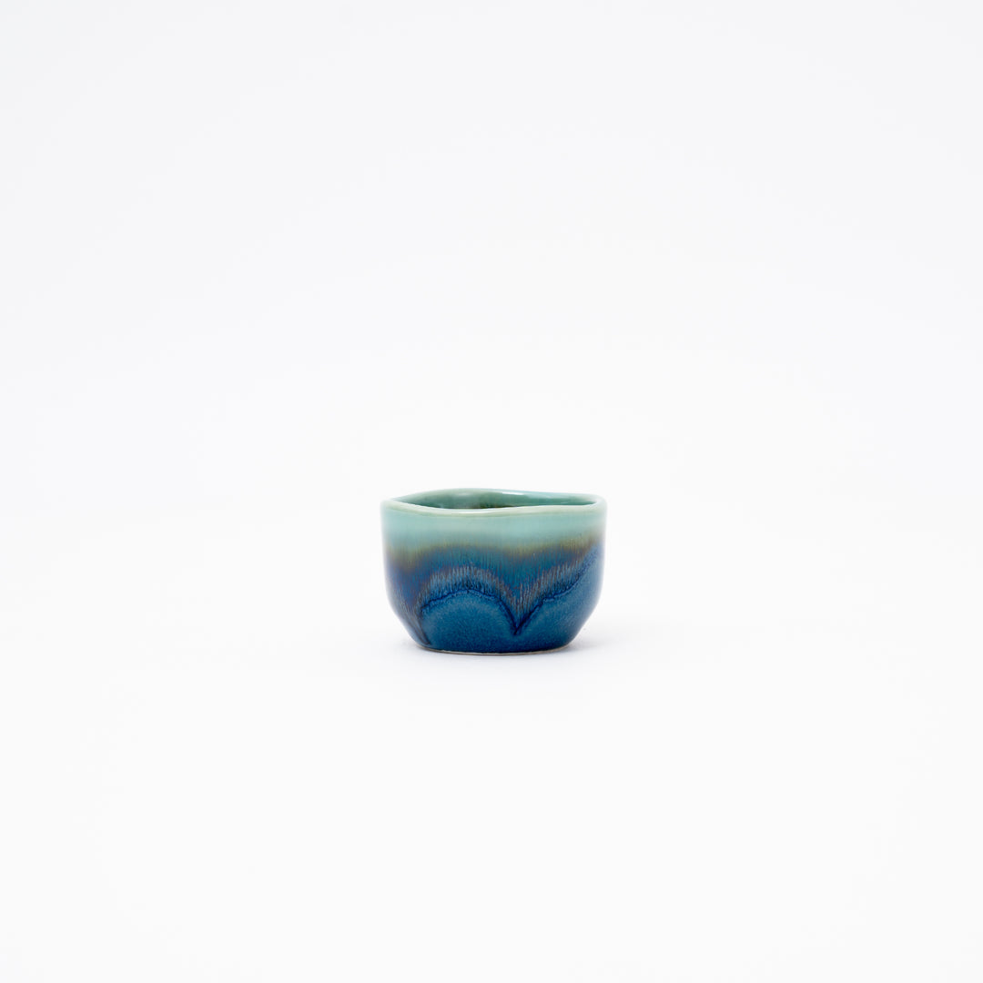 Handmade Tenmoku Blue Glaze Sake Set