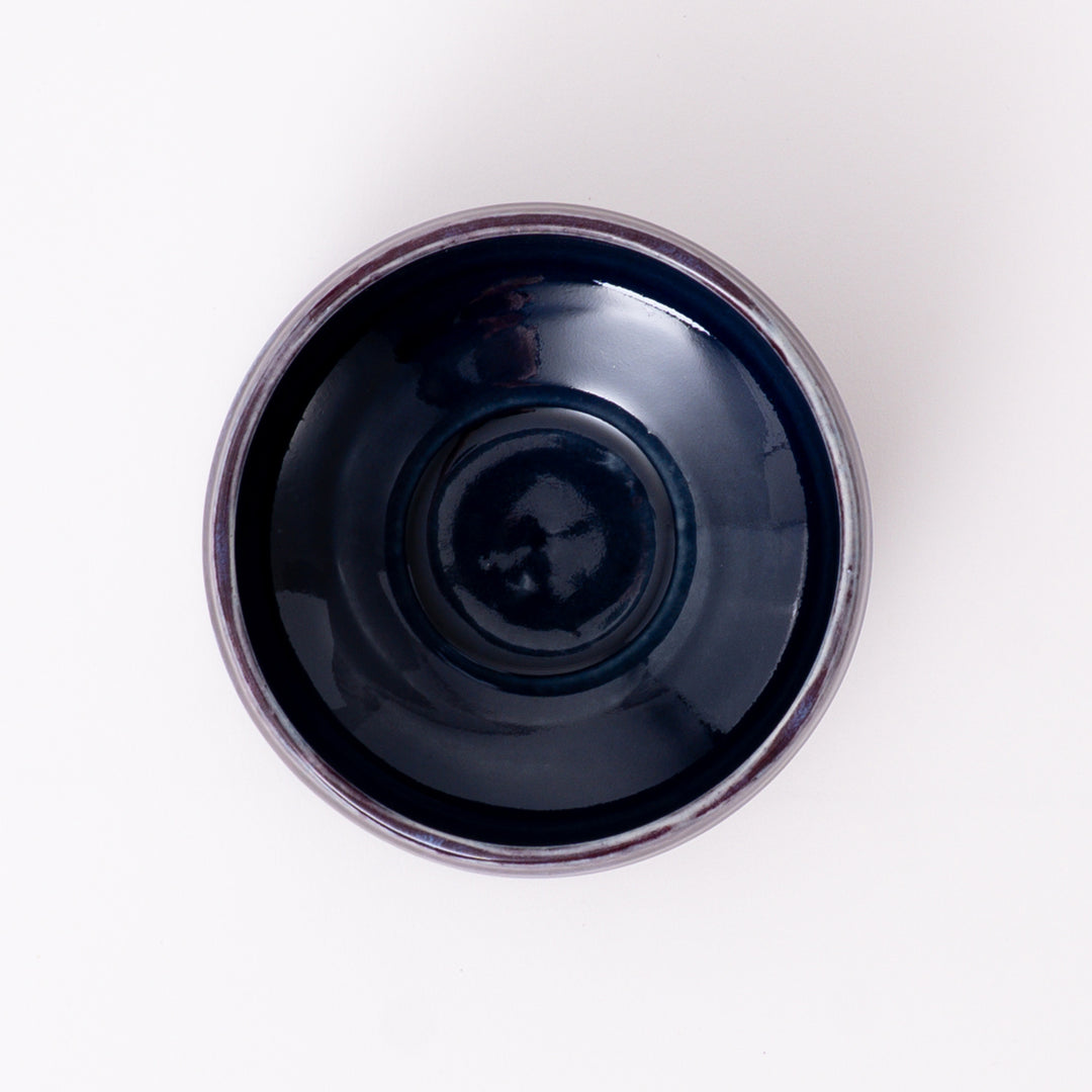 Mino Ware Purple Blue Matcha Bowl