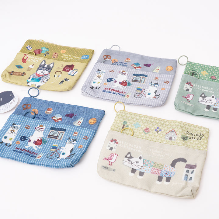 Kusuguru Japan Cat Card Holder Coin Purse Pouch