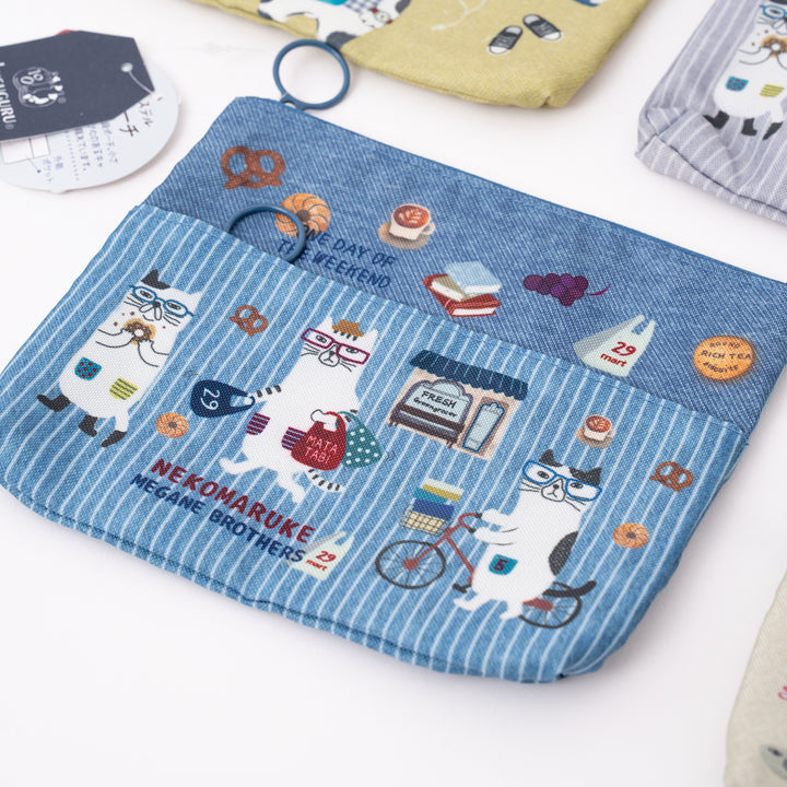 Kusuguru Japan Cat Card Holder Coin Purse Pouch