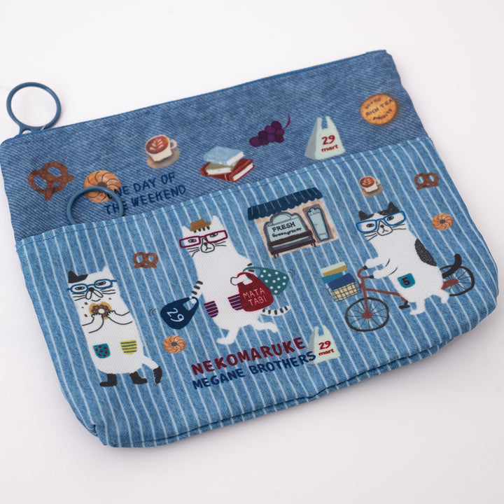 Kusuguru Japan Cat Card Holder Coin Purse Pouch