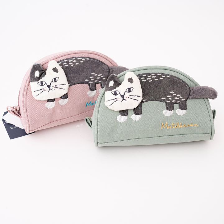 Kusuguru Japan Matildasan Cat Canvas Cosmetic Pouch Organize