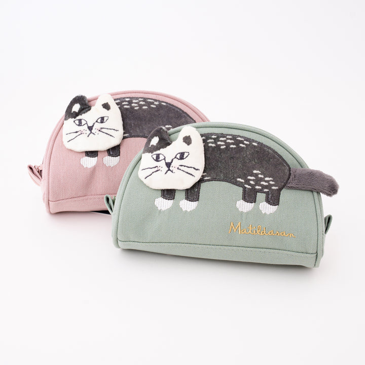 Kusuguru Japan Matildasan Cat Canvas Cosmetic Pouch Organize