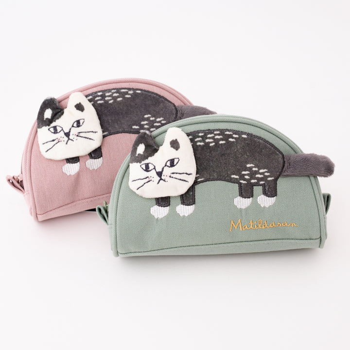 Kusuguru Japan Matildasan Cat Canvas Cosmetic Pouch Organize