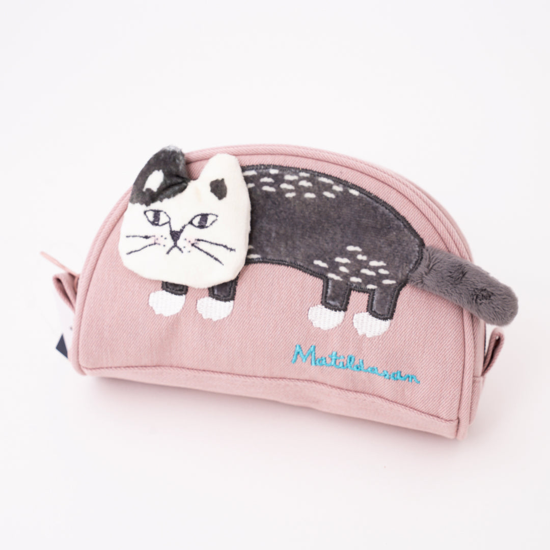 Kusuguru Japan Matildasan Cat Canvas Cosmetic Pouch Organize