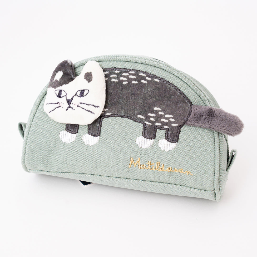 Kusuguru Japan Matildasan Cat Canvas Cosmetic Pouch Organize