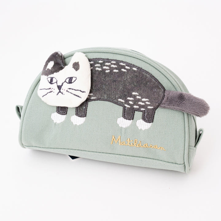 Kusuguru Japan Matildasan Cat Canvas Cosmetic Pouch Organize