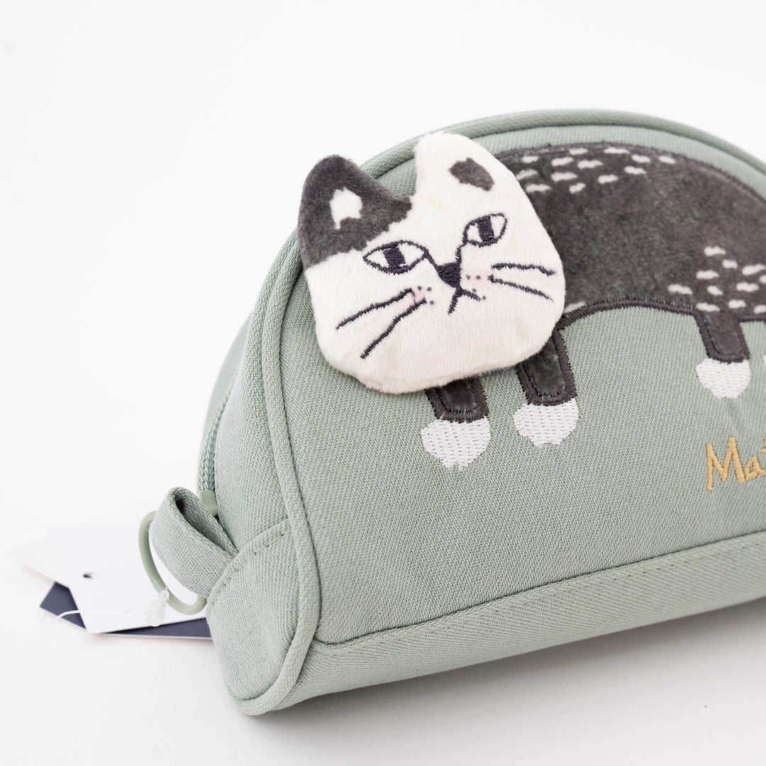 Kusuguru Japan Matildasan Cat Canvas Cosmetic Pouch Organize