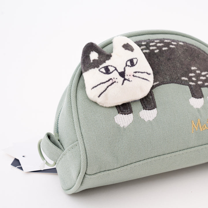 Kusuguru Japan Matildasan Cat Canvas Cosmetic Pouch Organize