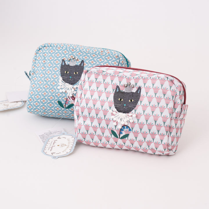 Kusuguru Japan Princess Black Cat Makeup Bag Organizer Pouch