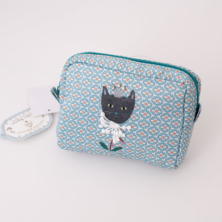 Kusuguru Japan Princess Black Cat Makeup Bag Organizer Pouch