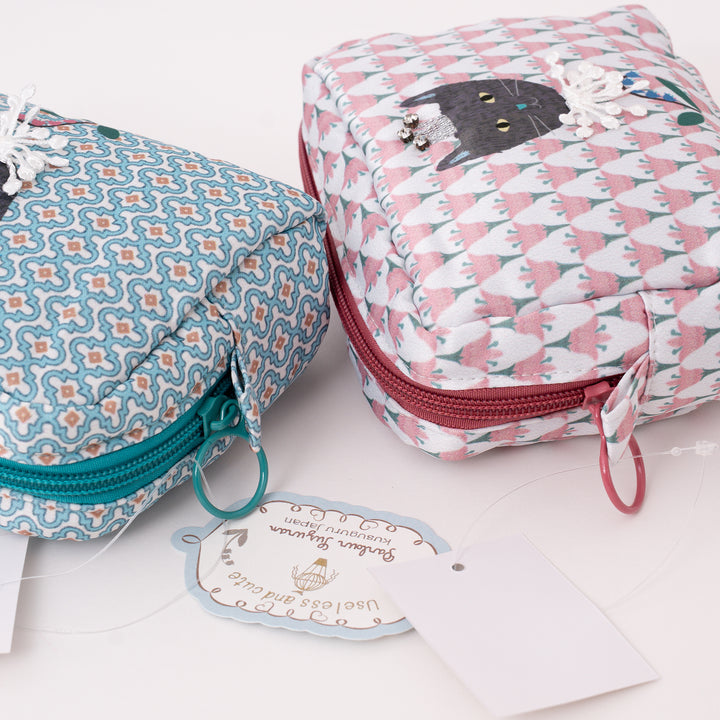 Kusuguru Japan Princess Black Cat Makeup Bag Organizer Pouch