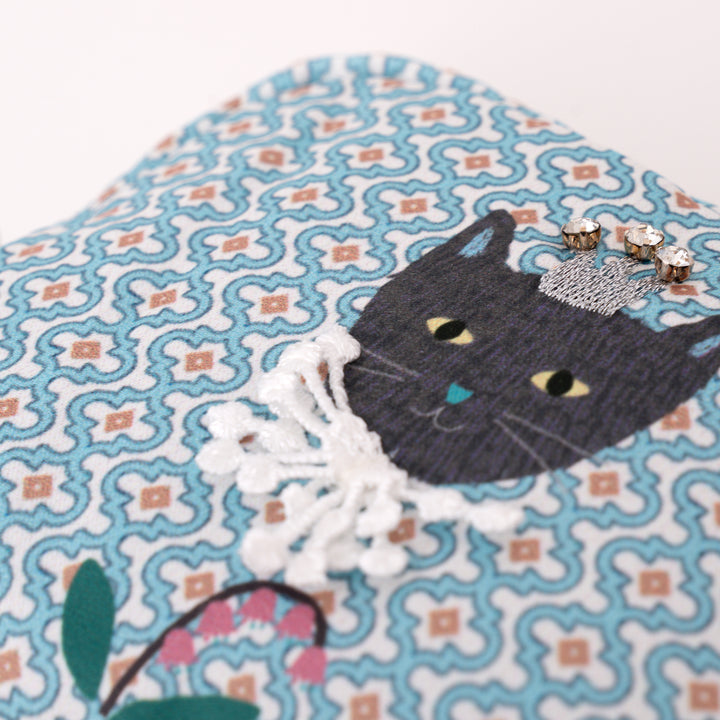 Kusuguru Japan Princess Black Cat Makeup Bag Organizer Pouch