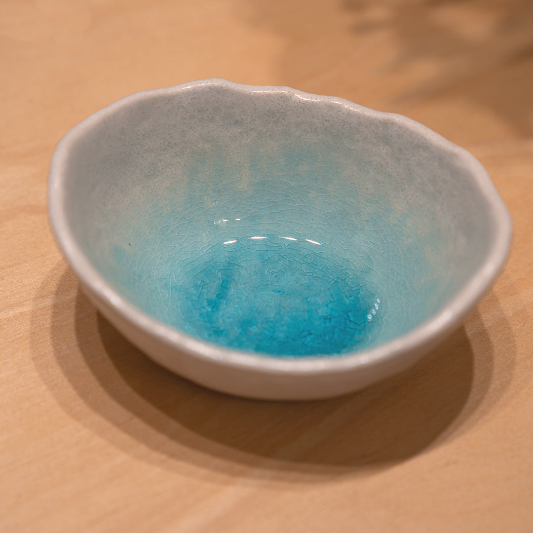 Half-Moon White Blue Small Bowl