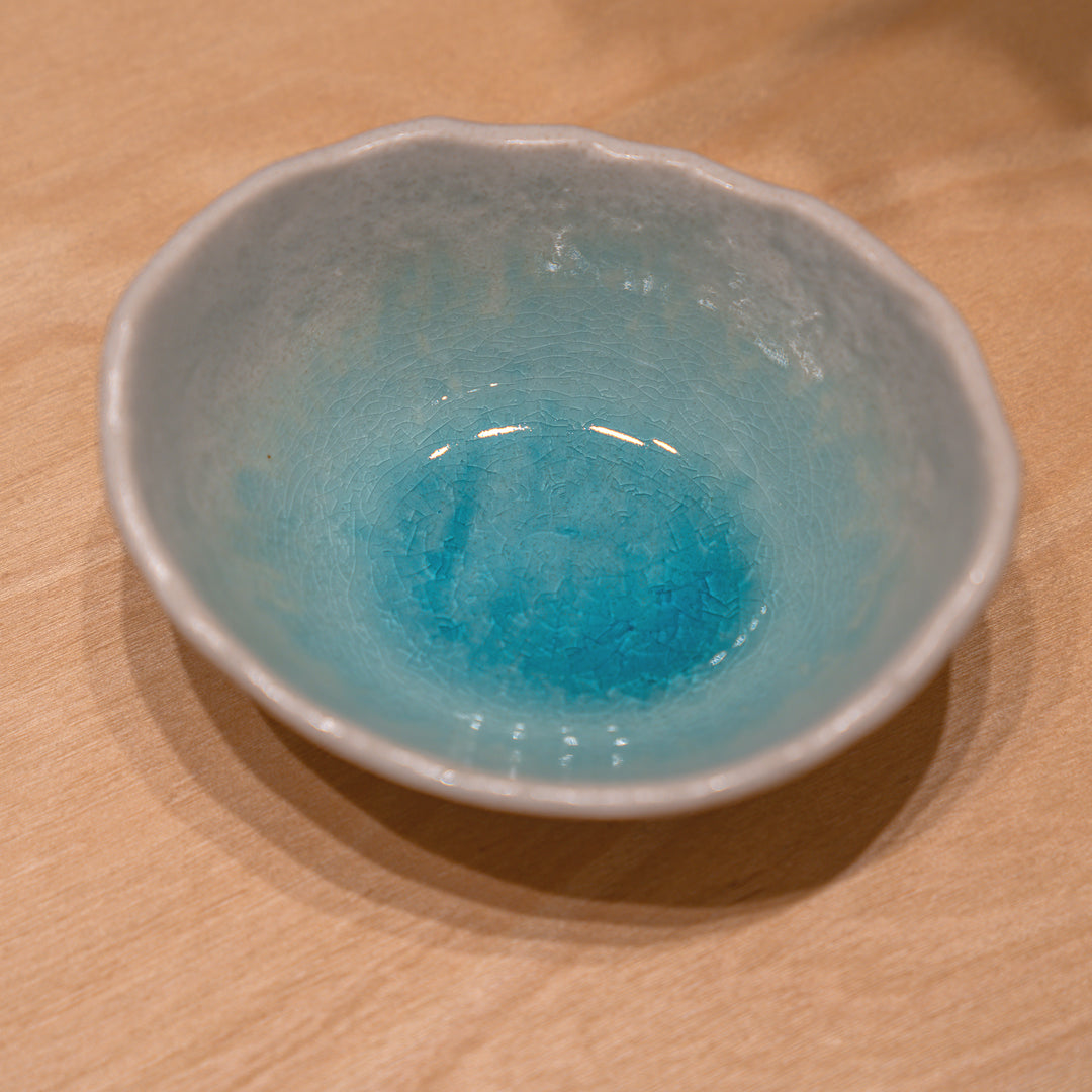 Half-Moon White Blue Small Bowl