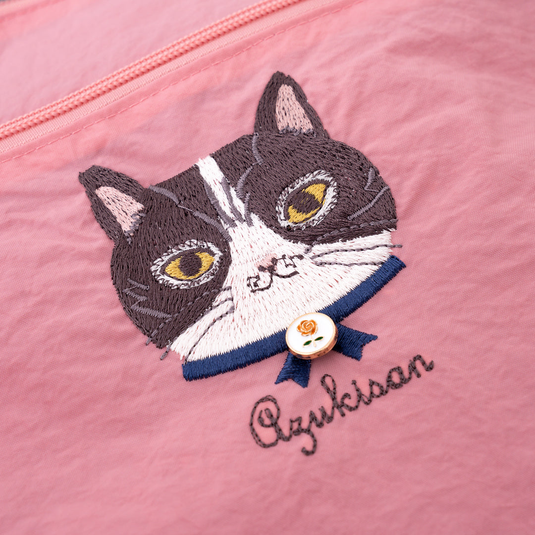 Kusuguru Japan Embroidered Cat Crossbody Bag Lightweight