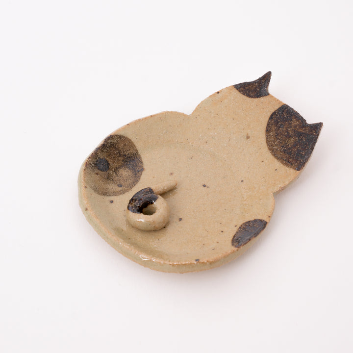 Handmade Ceramic Cat Tail Incense Holder & Ash Catcher Dish