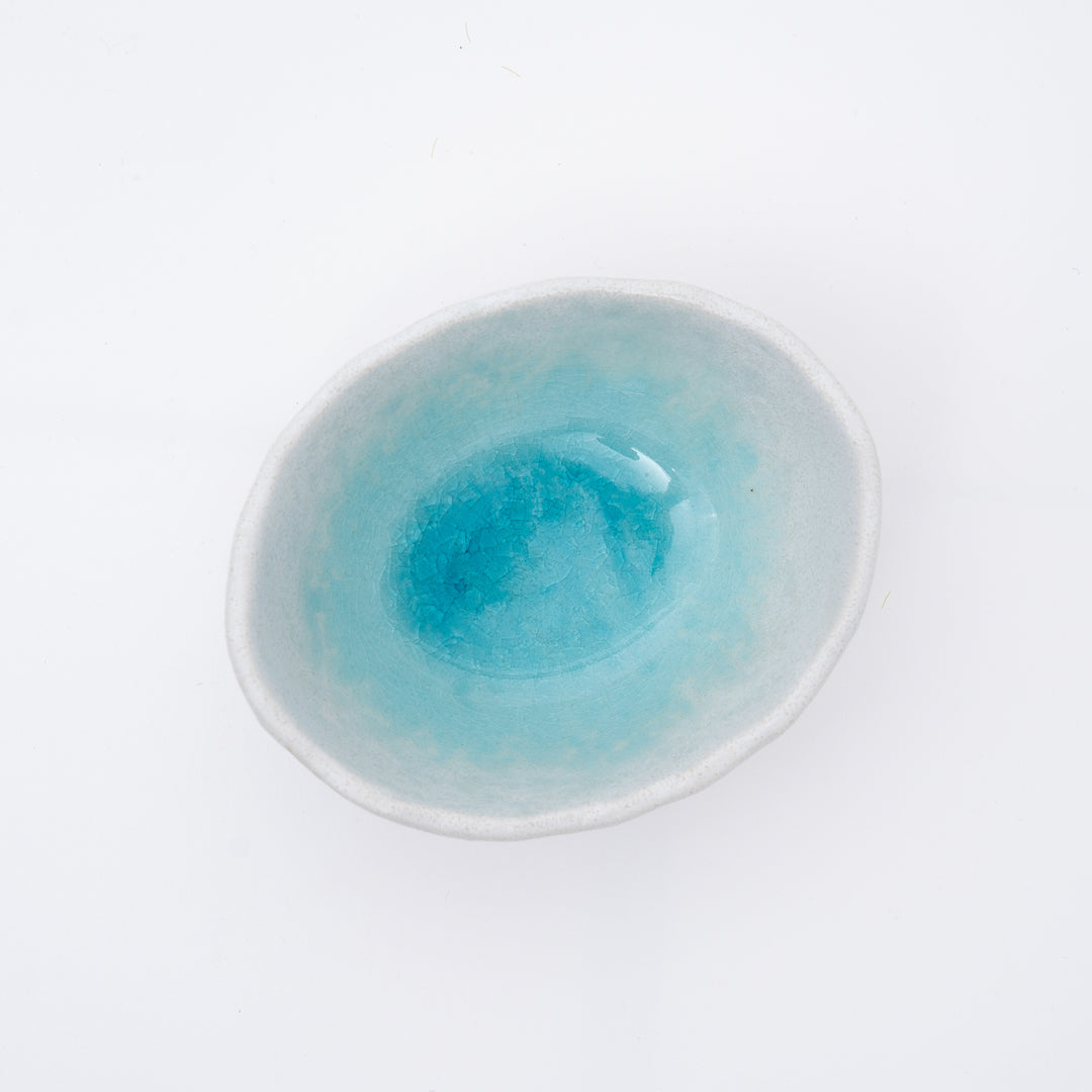 Half-Moon White Blue Small Bowl