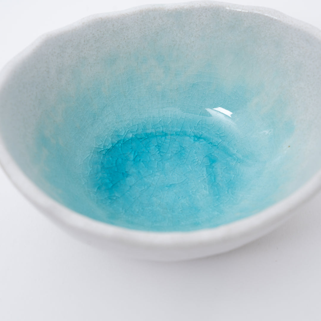 Half-Moon White Blue Small Bowl