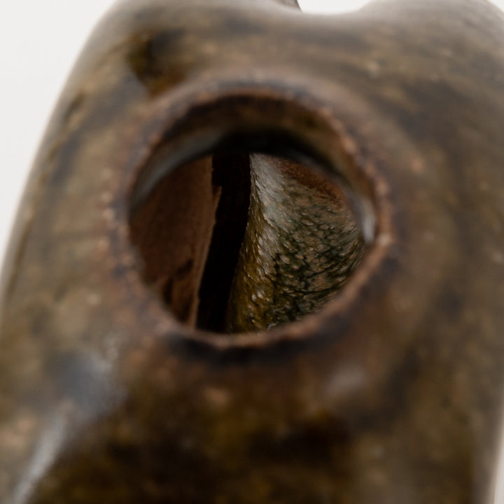 Shigaraki Ware Mini Vase – Olive Sculptural