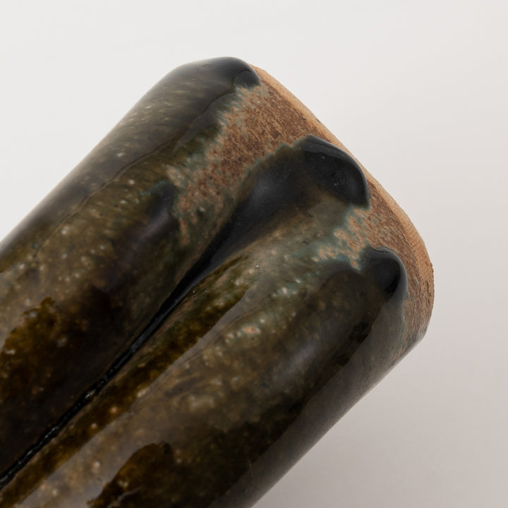 Shigaraki Ware Mini Vase – Olive Sculptural
