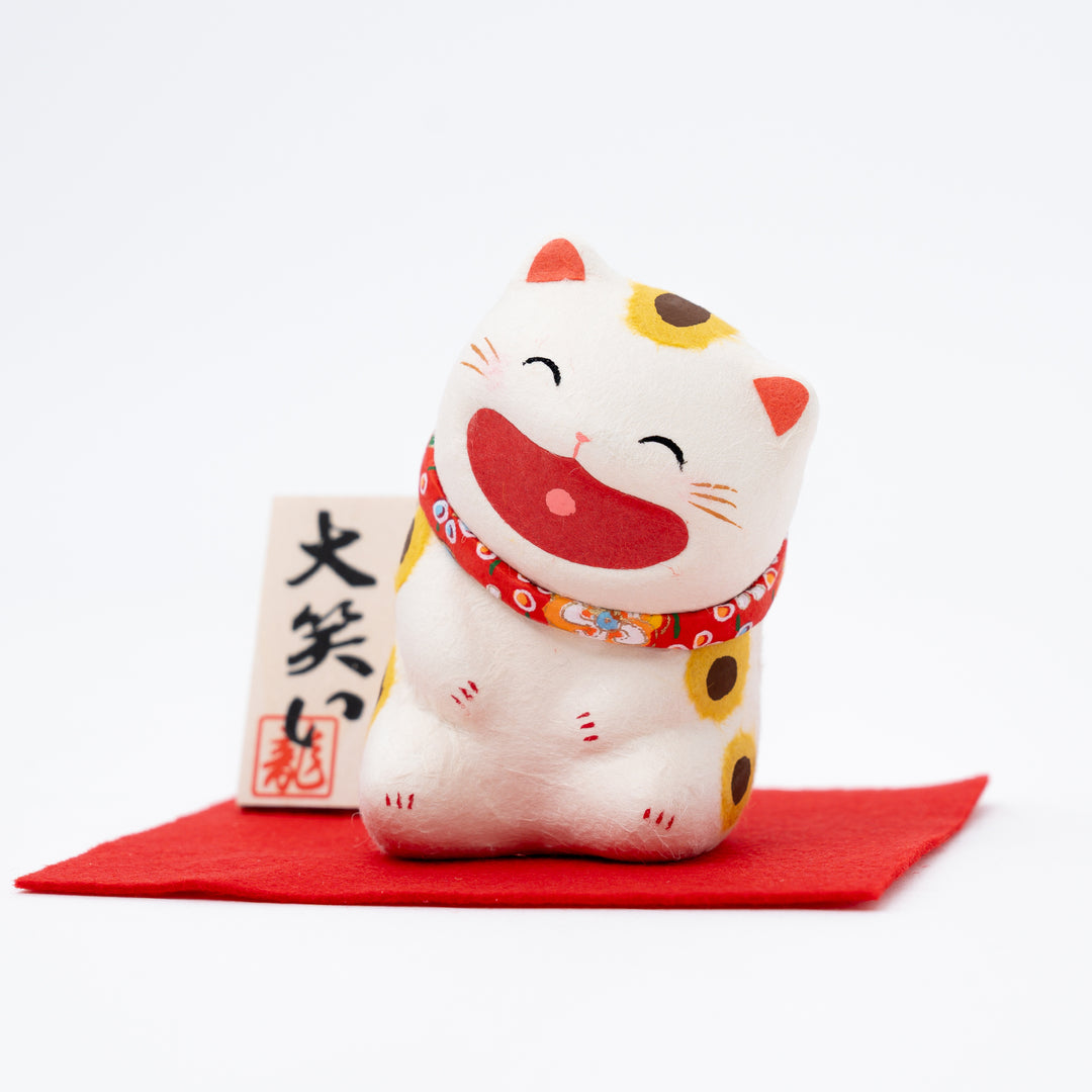 Japanese Washi Paper Big Laughing Cat Ornament