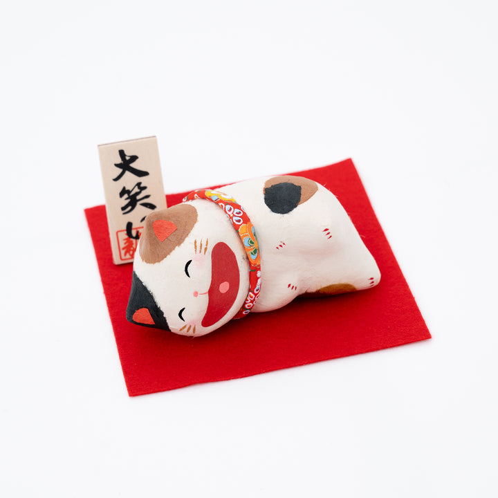 Japanese Washi Paper Big laugh Cat Ornament Calico