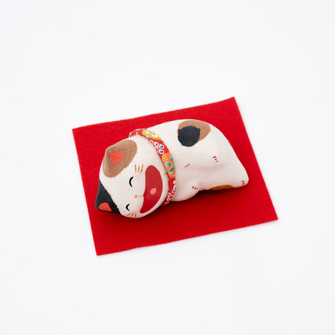 Japanese Washi Paper Big laugh Cat Ornament Calico