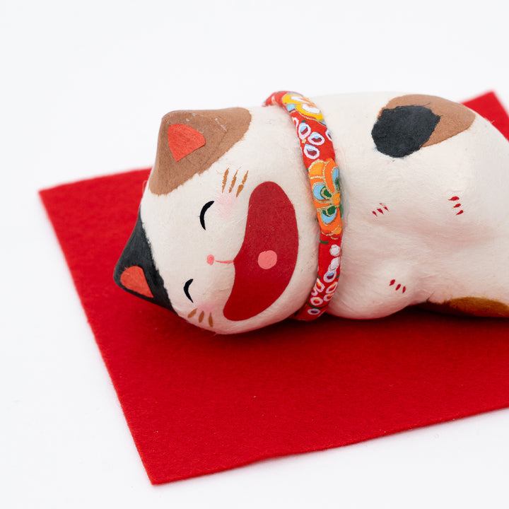 Japanese Washi Paper Big laugh Cat Ornament Calico