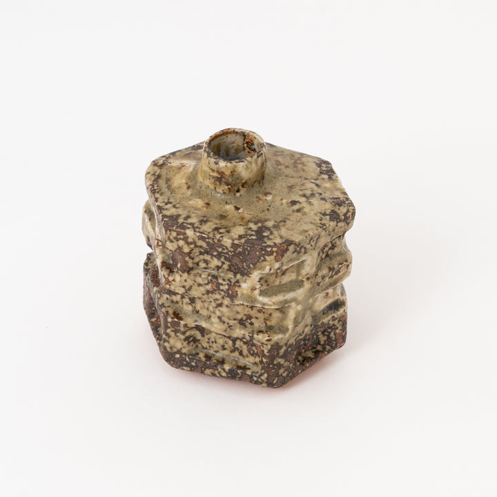 Shigaraki Ware Mini Vase – Mottled Earth Block