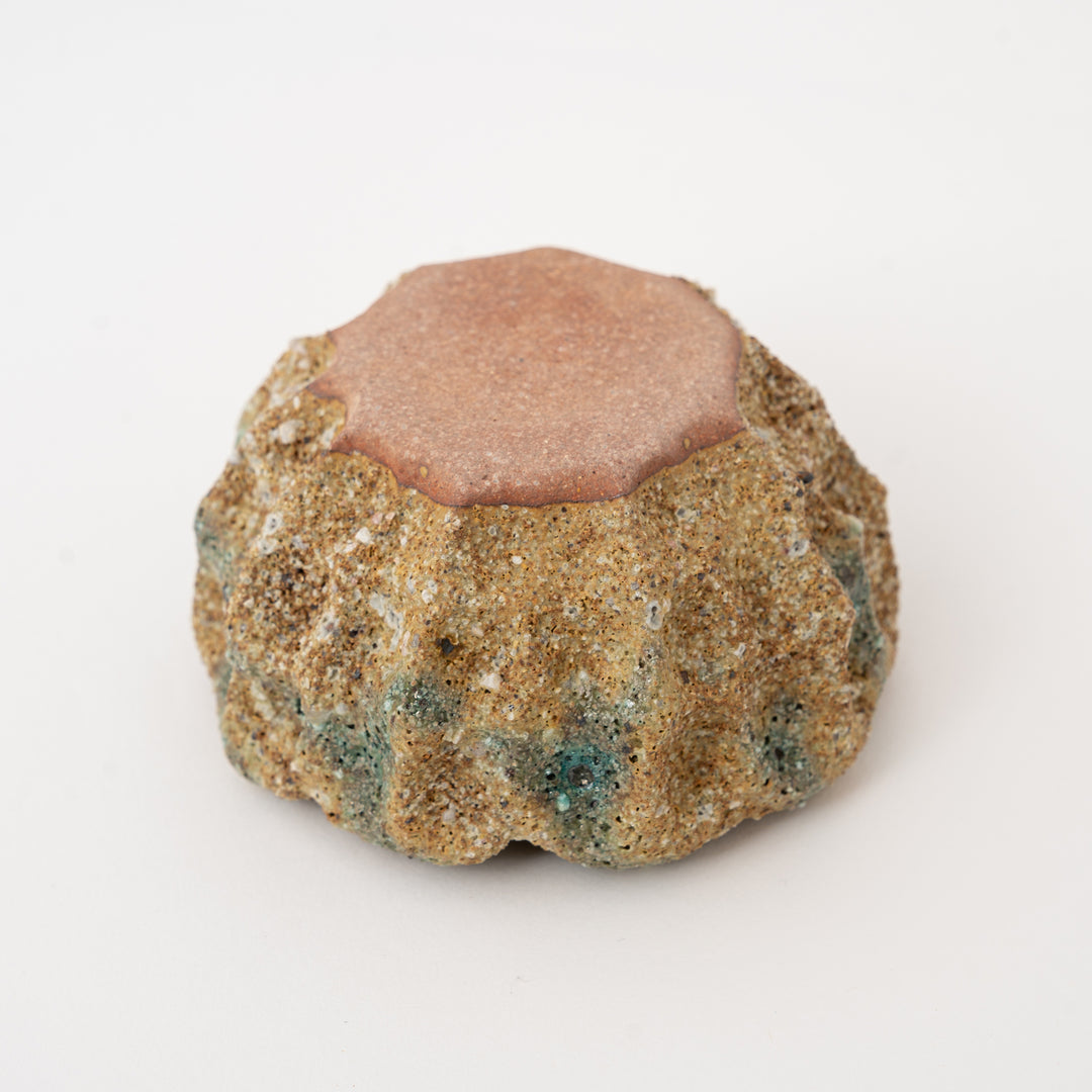 Japanese Wildflower Garden Pot – Moss Brown Rustic Ceramic
