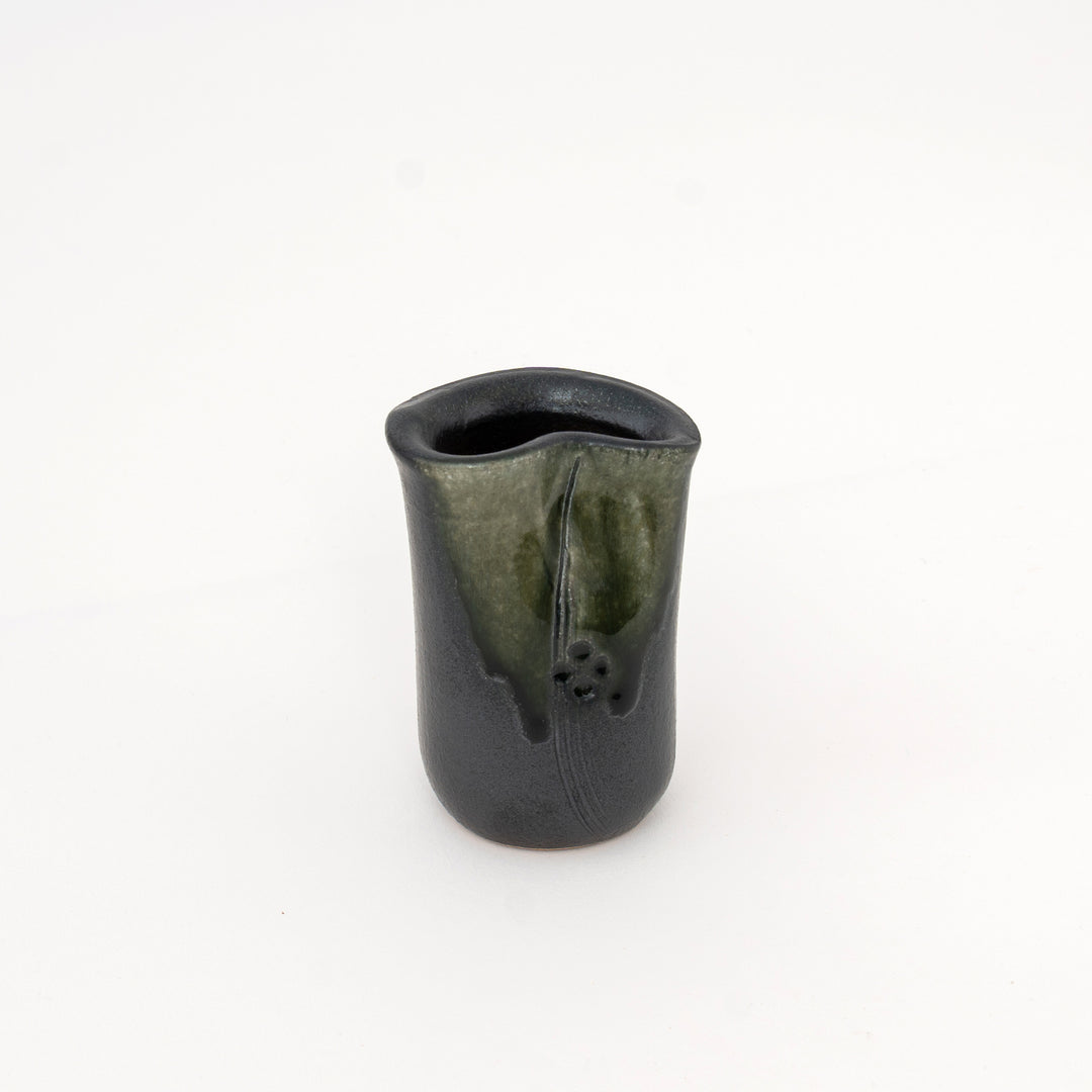 Shigaraki Ware Mini Vase – Olive Green Botanical