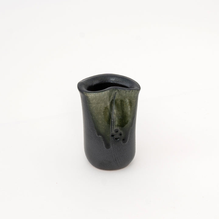 Shigaraki Ware Mini Vase – Olive Green Botanical