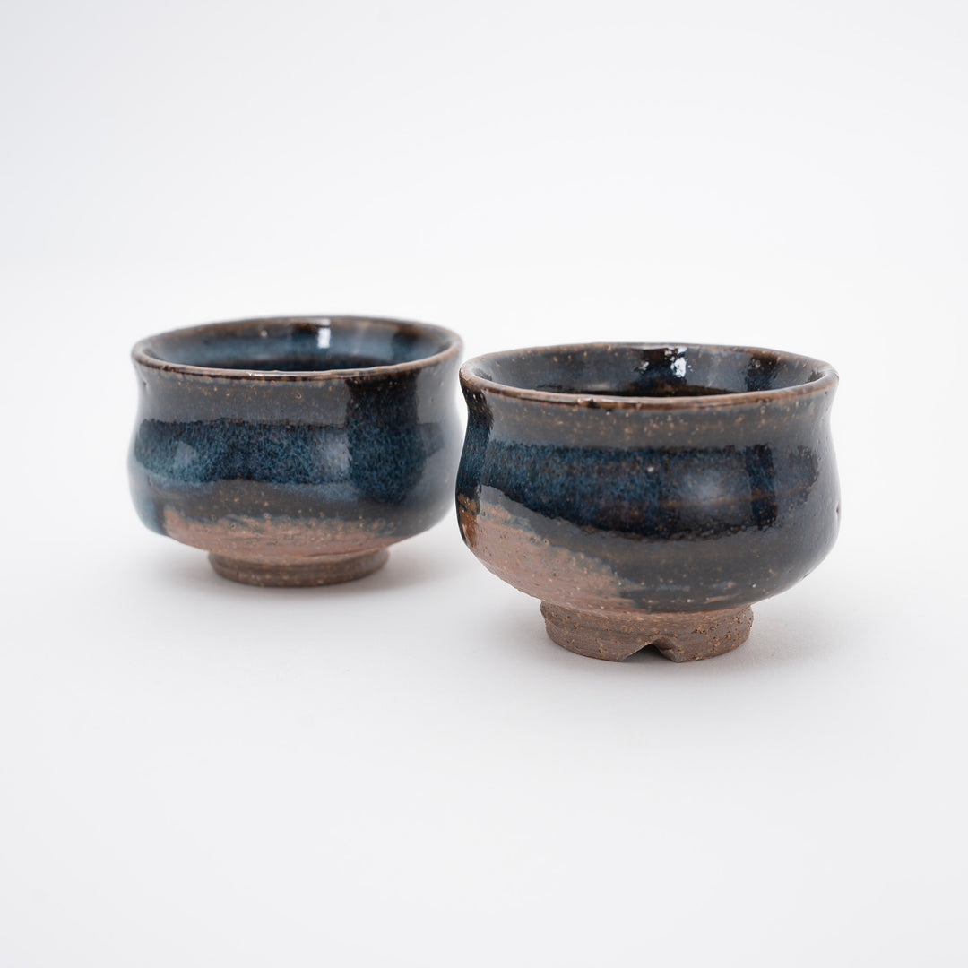 Handmade Seigan Blue Hagi Sake Set