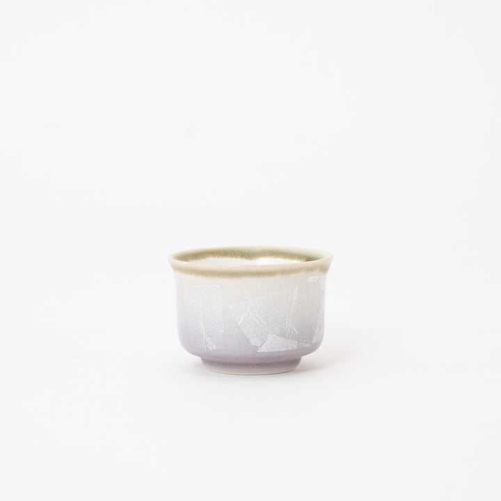 Kutani Ware Japanese Sake Set – Silver Lavender Tokkuri & 2 Cups