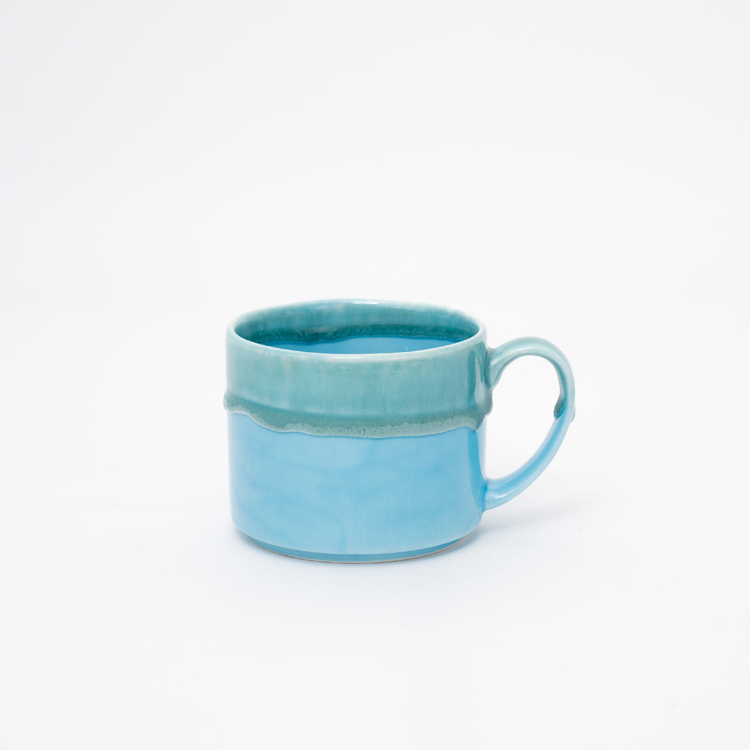 handmade Hasami Blue Latte Mug made in Japan