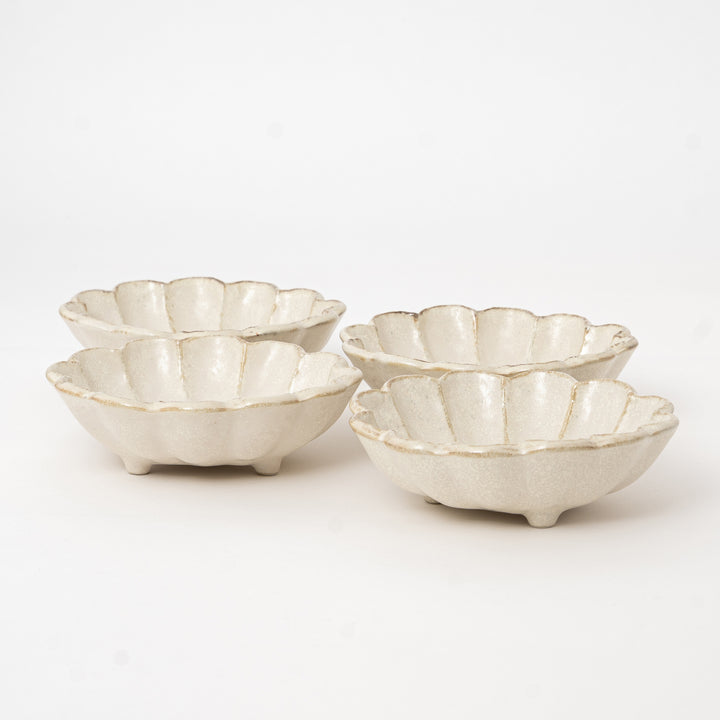 White Rinka Ceramic Condiment Bowls – Set of 4