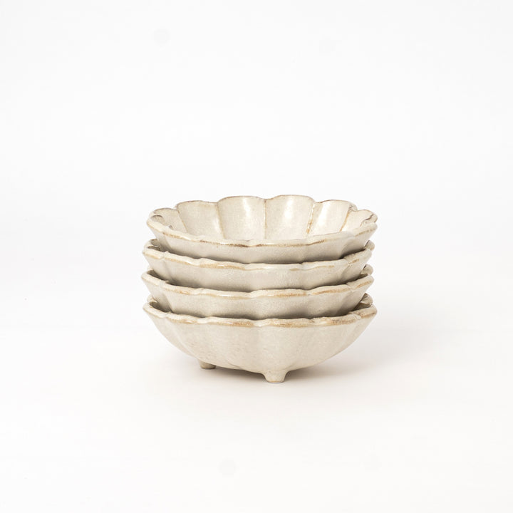 White Rinka Ceramic Condiment Bowls – Set of 4