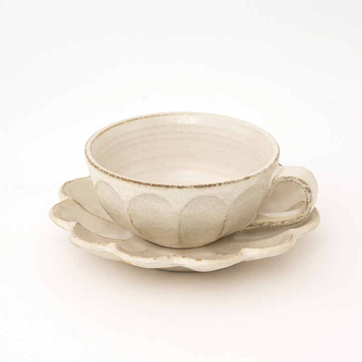 White Rinka Soup Cup & Saucer Set