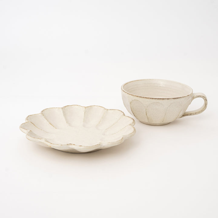 White Rinka Soup Cup & Saucer Set