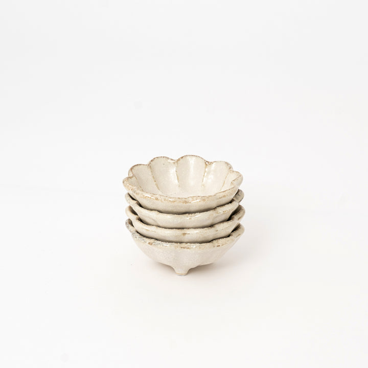 White Rinka Ceramic Condiment Bowls – Set of 4