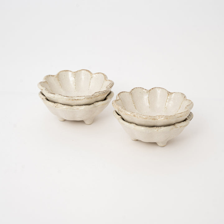 White Rinka Ceramic Condiment Bowls – Set of 4