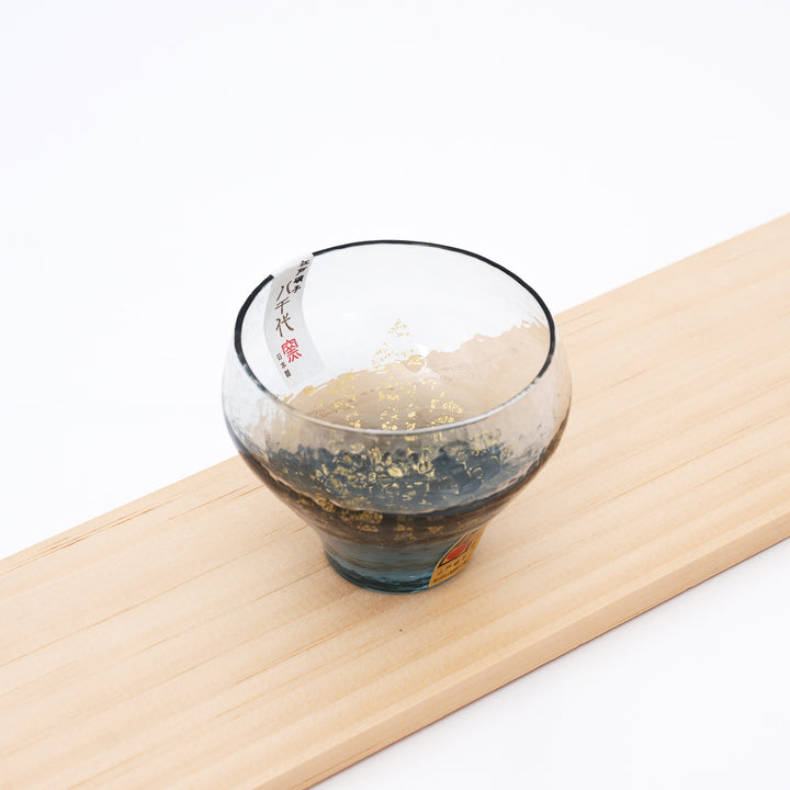 Handmade Edo Glass Gold Leaf Sake Cup | Blue