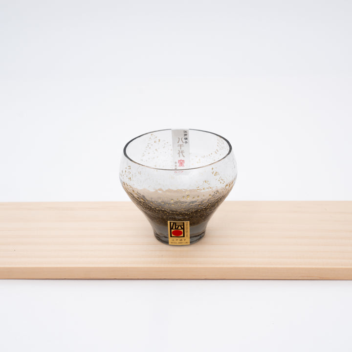 Handmade Edo Glass Gold Leaf Sake Cup | Gray